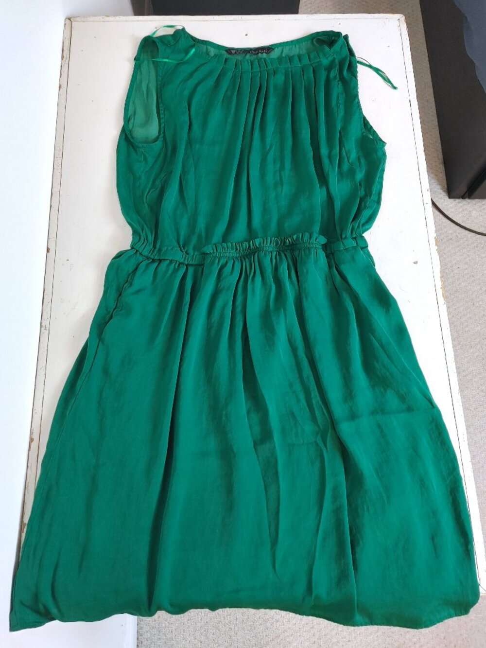 XL emerald green Zara Basic sleeveless mini dress